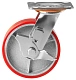SCPB 63 - Большегрузное полиуретановое колесо 150 мм (поворот., площадка, тормоз, роликоподш.)